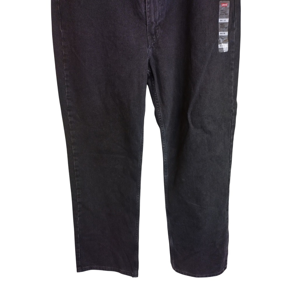 Levis 565 Loose Straight Black Denim Jeans Mens 38x32 NWT Relaxed Fit - Picture 5 of 13